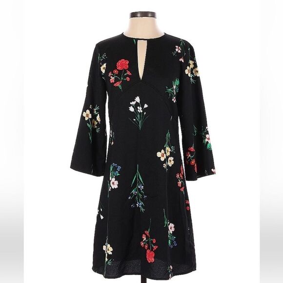 Vince camuto black floral dress, size 4. - Picture 1 of 4